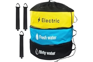 WANDGU 3 Stück Wohnmobil-Schlauch-Aufbewahrungstasche: Wasserdichte RV Schlauchtaschen, Aufbewahrungstasche Für Schläuche mit Dreiecksschnallen-Gurte, Wohnmobil Zubehör für Frischwasserschlauch