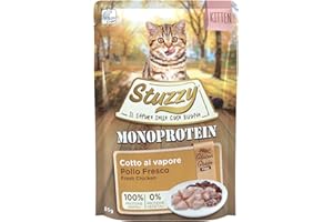 Stuzzy, Monoprotein Ziarno i Bezglutenowe, kompletny zestaw mokrych pokarmów dla kociąt z kurczakiem, w pasztecie - (20 worków po 85 g)