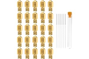 Meafeng Boquilla Impresora 3D Extrusoras MK8 Boquilla de latón 25 pcs (0,4 mm),+5 Agujas de Limpieza de Boquilla y 1 Caja de Almacenamiento de Metal,Adecuada para Makerbot Creality CR-10
