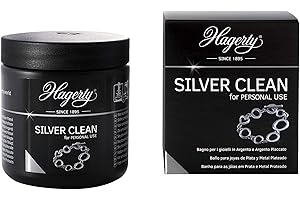 Hagerty Silver Clean Jewelry Immersion Bath for Cleaning Silver and Silver Jewelry 170ml I Fast and Effective Cleaning Liquid Silver with Basket I Renews Jewelry Shine in Just 3 Minutes