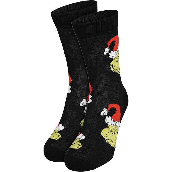 Grinch Kuschelsocken Für Damen – Flauschig, Weihnachtlich, Mit „Feelin Grinchy“-Aufdruck