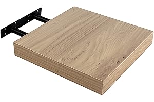 H HANSEL HOME Mensole Galleggianti da Parete 25x25x4cm Colore rovere, Mensole a muro fissaggio invisibile