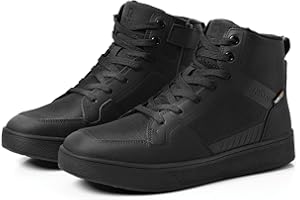 RIDEIRON Chaussures Moto Bottes Moto Hommes Normes CE Semelle épaissie Adaptées à Toutes Les Saisons Imperméables Antidérapantes Respirantes à la Mode et Cnfortables Noir