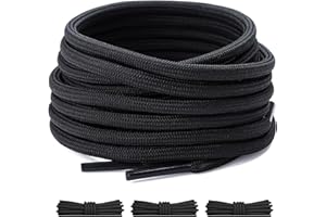 GUIGA 3 Paia di Rotondi Lacci Scarpe, Lacci Scarpe e Trekking da 4 mm, Per Stivali da Lavoro, Scarpe da Ginnastica Ricambio Per Scarpe