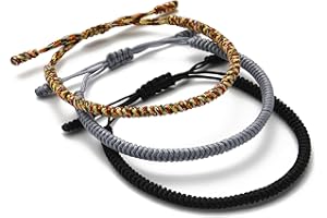 LUCKY BUDDHIST - Set of 3 tibétain Bracelet porte-bonheur pour adolescents, hommes et femmes – Bracelets d'amitié tressés – Fait à la main avec amour – Style Tibet – Bracelet Nylon réglable