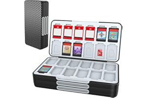 HEIYING Étui pour Cartes de Jeu pour Nintendo Switch 2/OLED/Lite, Boîte de Rangement pour Cartes Voyage Portable avec 72 Emplacements pour Carte de Jeu et 24 Emplacements pour Carte Micro SD