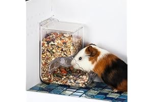 SUAOEO Hamsters Feeder Small Animals Automatic Dispenser Gravity Auto Dispensers Pet Pellets Food Storage Bowl - Dwarf Hamster Gerbils Mice Hedgehog Guinea Pig and Other Small Animal Ideal Feeding Station