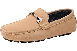 Jamron Uomo Elegante Fibbia Mocassini Comfort Scamosciato Scarpe di Guida Moda Pantofole