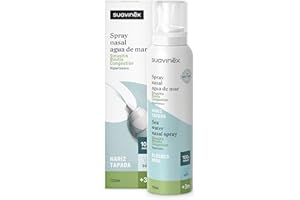 Suavinex, Spray Nasal con Agua de Mar, Apto Embarazadas, Lactancia y Bebés +3 Meses, Hipertónico, Descongestionante, Rinitis y Sinusitis, para Lavados Nasales, 100% Natural, Fuerza Suave, 120 ml