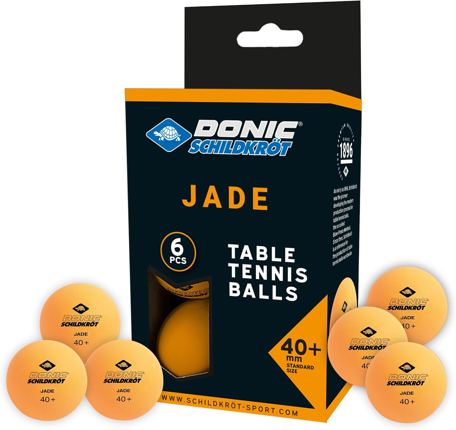 Donic-Schildkröt Pelota de Tenis de Mesa Jade, Calidad Poly 40+