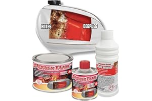 POWER TANK - Tratamiento Tanque Moto Deposito (8/10 Litros) Kit Pequeño Small 350 g para Interior de Tanques Elimina Óxido Repara Protege Tanques Oxidados de Motos Vespa Ciao Ciclomotores de Época