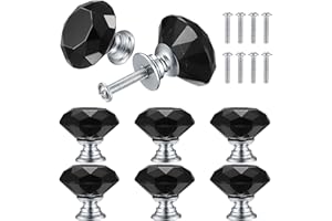 QUIIEOSKIA 8 Stück Kristall Türknäufe, Schrankknöpfe, Kristallglas Schubladenschränke, Kommode, Schubladen, Knöpfe und Griffe für Küche, Bad, Büro, mit Schrauben - 30mm