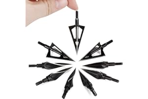 ‎REAWOW REAWOW Jagd Broadheads 9 pcs 100/125 Grain Pfeilspitzen Jagdspitzen Standard Einschraub Pfeilspitzen Geeignet für Traditionelle Recurve Bow Compound Bow Armbrust Schwarzer Kohlenstoffstahl