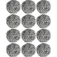 12Pcs Steel Wool Scrubber Pads for Cleaning Dishes, Pans, Pots, Ovens, Grills, Sinks - Stainless Steel Scrubbers for Kitchen, 12 Pack