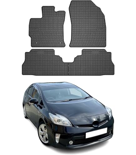 M MOTOS Tappetini Gomma Per Toyota Prius+ (dal 2011): Antiscivolo, 3 Cm Di Bordo, TPE Ecologico, 4 Pezzi - 4