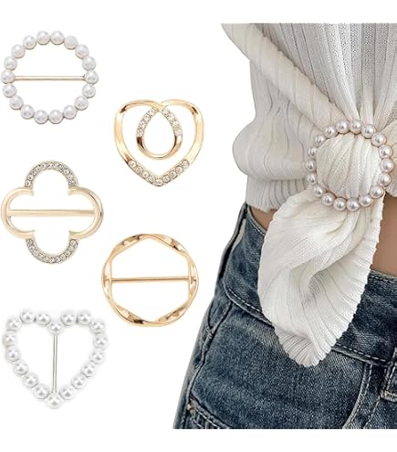Set 4 Fermascialpa In Metallo – Clip Per Sciarpa, T-Shirt E Cravatta Da Donna (Oro E Argento)