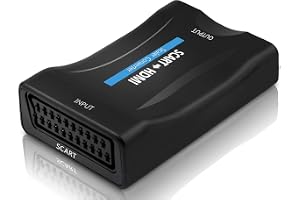 QGECEN SCART till HDMI-omvandlare, SCART till HDMI-adapter för STB VHS VCR WII Xbox PS1 PS2 PS3 gammal DVD-spelare set toppbo