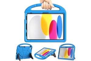 Kids Case for 10.9 inch iPad 10th Generation Case Kids/iPad Air 6/5/4th Gen Case 2024/2022/2020, Mansiruyi iPad Pro 11 inch 4th/3/2/1th Gen Shockproof Handle Stand Case for iPad 10.9/iPad Pro 11 -Blue