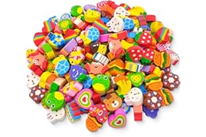 ZEPIQOR 100 gomas de borrar, surtido de gomas de borrar novedosas para regalos de fiesta, gomas de borrar de animales para niños, gomas de borrar de lápices, regalos, recompensas(estilo aleatorio)