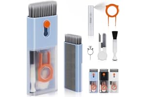 Oneyus Tastatur Reinigungsset, 10 in 1 Tastatur Reinigung Tastaturreiniger Airpods Reinigungsset Keyboard Cleaner mit Bürste für Tastatur Airpod Kopfhörer Computer Telefon PC-Monitor (Blau)