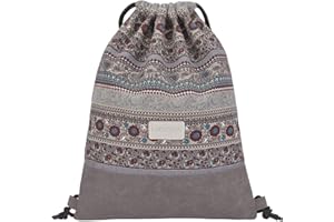 LIVACASA Mochilas de Cuerdas Unisex Casual Mochilas Cordón Impermeable Gimnasio Deporte Ligero Gym Bag