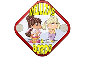 STAMPATS Cartel bebé a bordo mellizas a bordo