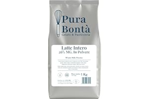 PURA BONTÀ PURA BONTÁ Latte Intero in Polvere 1kg | Gusto Autentico (Min. 26% di Grassi) | Perfetto per Gelato Cremoso, Dolci e Yogurt Fatti in Casa | Alternativa al Latte Fresco | Confezionato in Italia