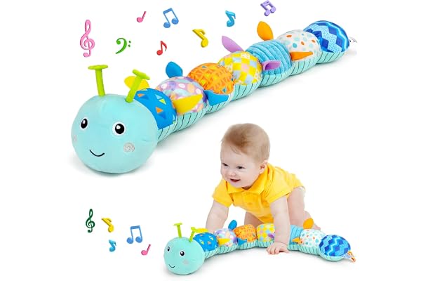Babyleksak 0, 3 och 6 månader, Montessori musikleksak, sensorisk leksak, present till barn med linjal, skallra, nyfödd babyleksak, tummy time-leksaker baby leksaker