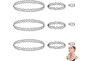 SSHUIKKAI Women's Choker Necklace, Tattoo Chain, Joker Chain, Tattoo Necklace, Choker Black, Necklace Set, 90s 95s Jewellery Accessories for Women, Teenagers, Girls, Boys (Black)