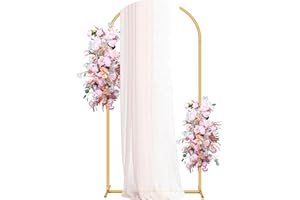 MUAEEOK Metal Arch Backdrop Stand 2M/6.6FT Gold Wedding Balloon Arched Backdrop Stand Square Arch Frame for Birthday Party Bridal Baby Shower Ceremony Decoration (Arch Stand, 2M)