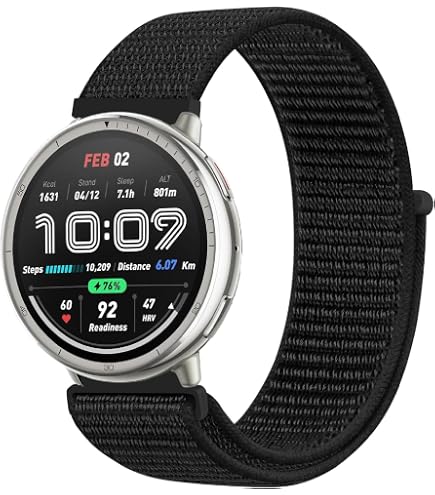 Hinnwer 20mm Cinturino Compatibile con Amazfit T-Rex 3 Pro 44mm/Amazfit Active 2 Square/Active 2/Active/GTR Mini/GTS 4/GTS 4 Mini/Bip 3 per Uomini Donne, Cinturini Magnetico Silicone Nero Arancione