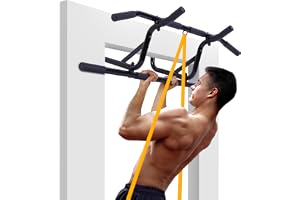AthleticPro Pull Up Bar för Dörrkarm utan Borrning – Stabil Räckstång att Hänga Upp [dörrar upp till 90cm] – För Pull-Ups, Dips & Armhävningar inkl. Träningsband