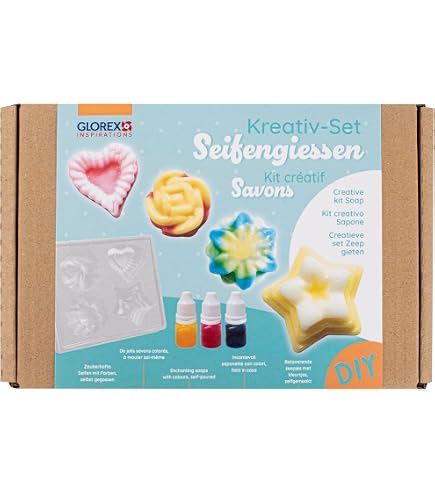 Kit de Fabrication de Savon,Savons à Faire Soi-Même avec Formes,4 Pigments,4 Huiles Essentielles,Kit Savon a Faire Soi Meme,Convient aux adultes et aux enfants - Idée Cadeau pour Anniversaire et Noël Kit de Fabrication de Savon,Savons à Faire Soi-Même avec Formes,4 Pigments,4 Huiles Essentielles,Kit Savon a Faire Soi Meme,Convient aux adultes et aux enfants - Idée Cadeau pour Anniversaire et Noël