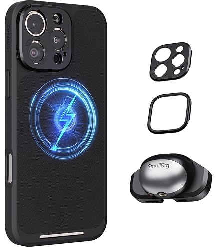 PolarPro LiteChaser EXO BackPlate Für IPhone 16 Pro – MagSafe, Aluminium, Mit Flip-Down Lens Protector