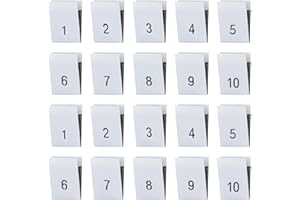 BENECREAT 400 etichette in poliestere per vestiti, 10 stili, colore bianco, accessori per abbigliamento, etichette da cucito per abiti, tute, camicie, camicette o tovaglioli, numeri da 1 a 10