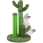 PAWZ Road Cactus Scratching Posts Creative Cat Tree 3 Posts in 1 Set Green L 27 Inch