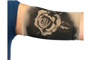 ‎LINPHELLE Linphelle Picc Line Mikrofaser Coverpicc - Armkatheter-Abdeckband aus atmungsaktivem Design-Gewebe, Arm Sleeve ideal für PICCs, Blutzuckermessgerät und Tattoo-Abdeckung, Schwarzes Rose, Größe XL