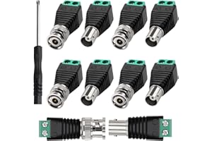 KUOQIY 5 Paia BNC Maschio Femmina Balun Connettore, BNC Maschio Spina & Femmina Presa Kit, adattatore connettore BNC terminale a vite senza saldatura, per Coassiale Cat5 Cat6 a CCTV DVR TV Video