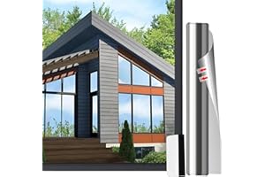 GUTSBOX Pellicola protettiva per finestre, autoadesiva, protezione da sguardi indiscreti, protezione solare, protezione UV, colore argento (100 x 400 cm)