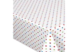 ‎EUROMAT Wachstuch Tischdecke abwaschbar Gartentischdecke Viele Größen und Designs, wasserabweisend, abwischbar, ÖkoTex ((Bunte Punkte- Mehrfarbig- 06062-00, 100x140 cm)