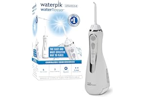 Waterpik Irrigador Dental Eléctrico con 3 Posiciones de Control del Agua a Presión con Cargador USB, Eliminación de Placa Dental óptimo para Viajar y para Baños Pequeños, Blanco (WP-580EU)