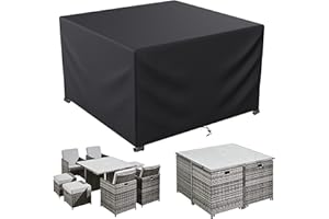 LCGOD Garden Furniture Covers - Waterproof, Heavy Duty 600D Oxford Fabric, Windproof, Anti-UV Outdoor Table Covers