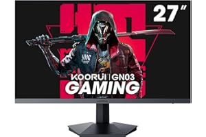 KOORUI Monitor Gaming 27 Pollici, Schermo PC QHD, 170Hz, 1ms, Adaptive Sync (2560 x 1440p, DCI-P3 90%, SRGB 100%, HDR 10, HDMI, DisplayPort, VESA 75x75)