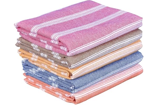 COMFORT WEAVE Cotton Bath Towels 250 GSM Multicolor(Set of 5, 31 X 62 Inch)
