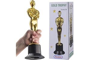 Prextex Golden Statue Trophy Award - Premi e trofei per celebrazioni di Feste, Cerimonie di premiazione e Regali di apprezzamento - Ideale per concorsi, premi e bomboniere per Bambini e Adulti