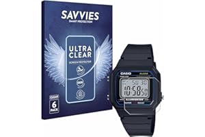 savvies Protection Ecran pour Casio Unisex W-800H-1BVES 6 Pièces - Film Protection Ultra Clair