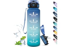 Grsta Borraccia 1 Litro, Borraccia Palestra Senza Perdite, con Cannuccia, Facile da Trasportare, per Adulti, Borraccia per Sport, Campeggi, Ciclismo