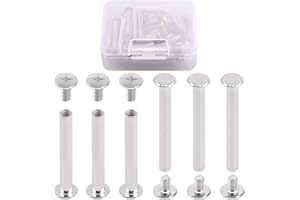 Hilitchi 50 Sets M5 x 40 mm Phillips-Chicago-Schraubenpfosten Bindeschrauben Sortiment Kit für Scrapbook, Fotoalben, Lederreparatur