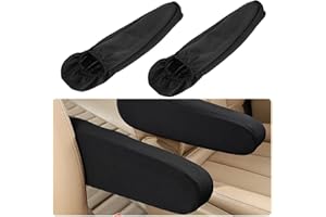TEAAHA 2 Stück Auto Stuhl Armlehnenbezug, Armlehnenschoner Auto, Elastische Autositzzubehör Armlehnenbezug, Universalgröße Auto-Vordersitz-Armlehnenbezüge, Schutz Für Auto, Suv, Lkw Und Van (Schwarz)