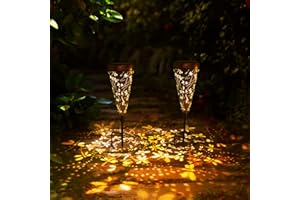 TICKTIME 2 Pack Dragonfly Solar Pathway Lights Outdoor,Metal Garden Decorations Outdoor Lights with Patterns and Warm Light,Waterproof Landscape Lighting for Path Patio Backyard Walkway Yard